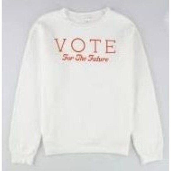 Treasure & Bond Vote For The Future White Crewneck Sweatshirt Size Small NWT Wom - Picture 1 of 2